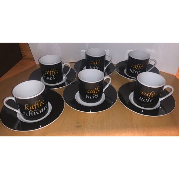 I. Godinger Company 12 PC SET Espresso Demitasse Cups and Saucers Coffee EXC!!! - Picture 5 of 12